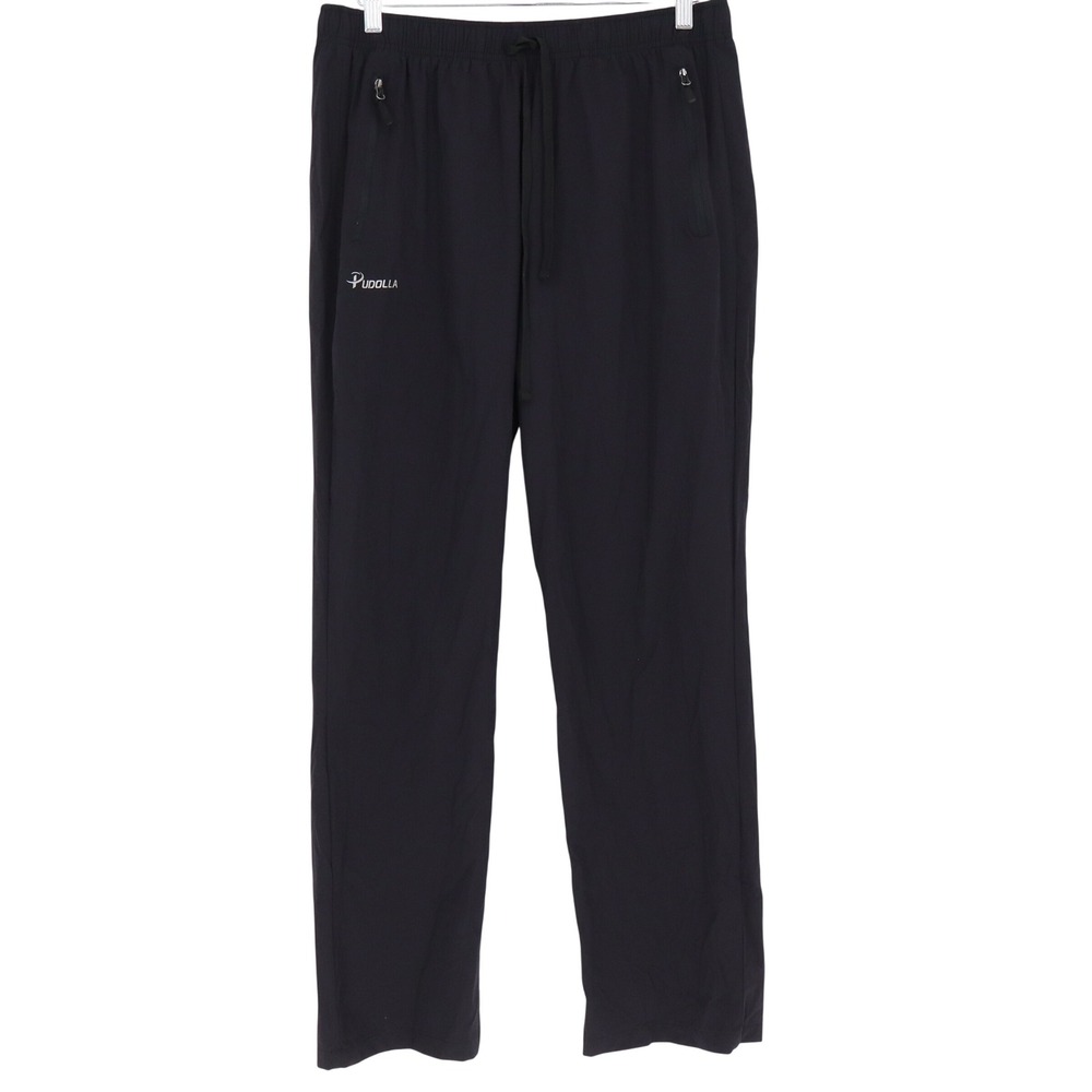 Pudolla Mens Hiking Pants Black Nylon Spandex Stretch Lightweight Size L